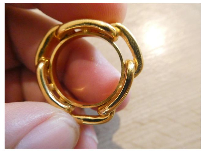 Hermès Anello per foulard Chaîne d'Ancre metallo dorato D'oro - vista 4