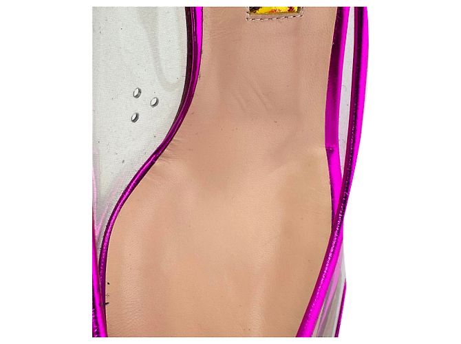Décolleté a punta Rupert Sanderson 60mm in vernice rosa con dettagli in rete - vista 13