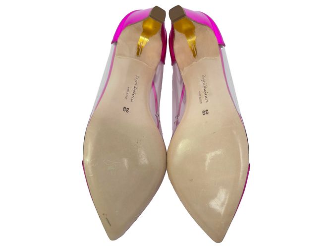 Décolleté a punta Rupert Sanderson 60mm in vernice rosa con dettagli in rete - vista 8