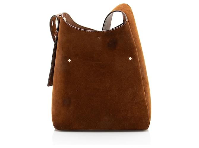 Tory Burch Suede Romy Small Hobo Marrone - vista 3