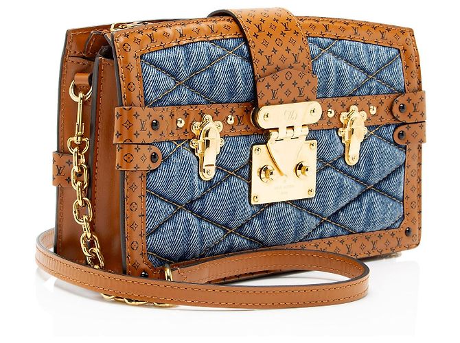 Clutch Malletage em couro de bezerro denim Louis Vuitton Azul - vista 2