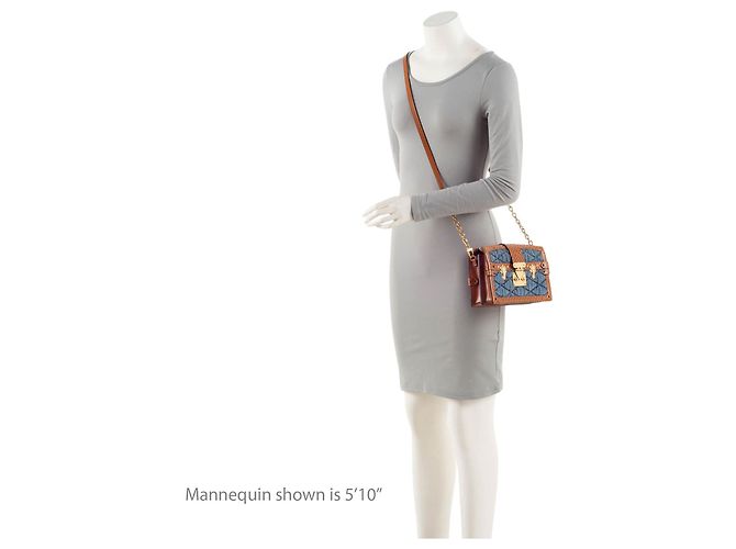 Clutch Malletage em couro de bezerro denim Louis Vuitton Azul - vista 5