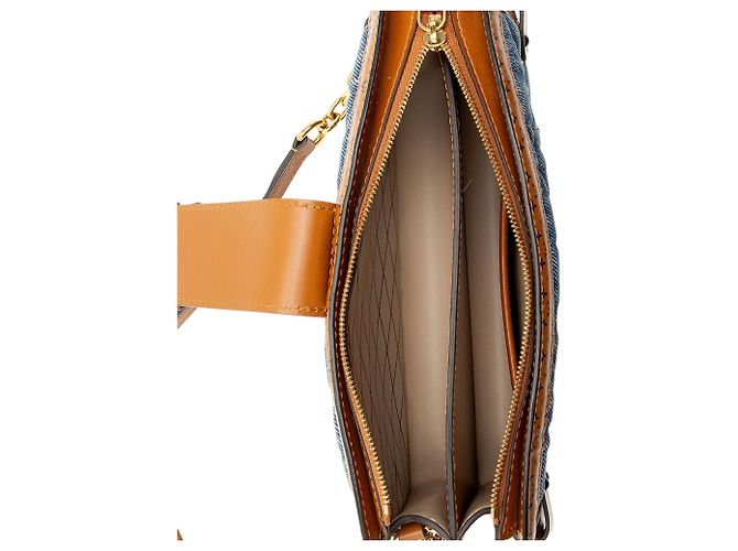 Clutch Malletage em couro de bezerro denim Louis Vuitton Azul - vista 7