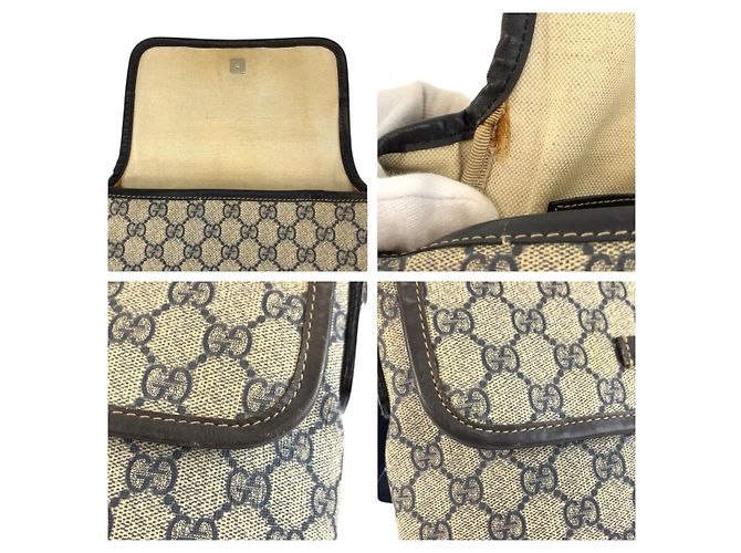 Borsa a Spalla Gucci GG Supreme Canvas Grigio - vista 5