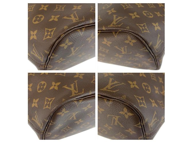 Borsa Tote Louis Vuitton Neverfull MM in PVC/Pelle Marrone - vista 3