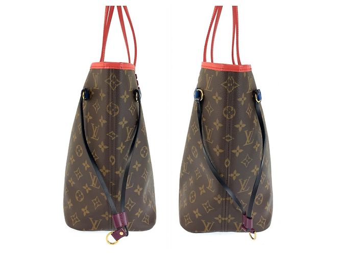 Borsa Tote Louis Vuitton Neverfull MM in PVC/Pelle Marrone - vista 7