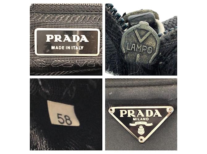 Borsa a tracolla Prada Nylon Tessuto Triangle Logo Nero - vista 4