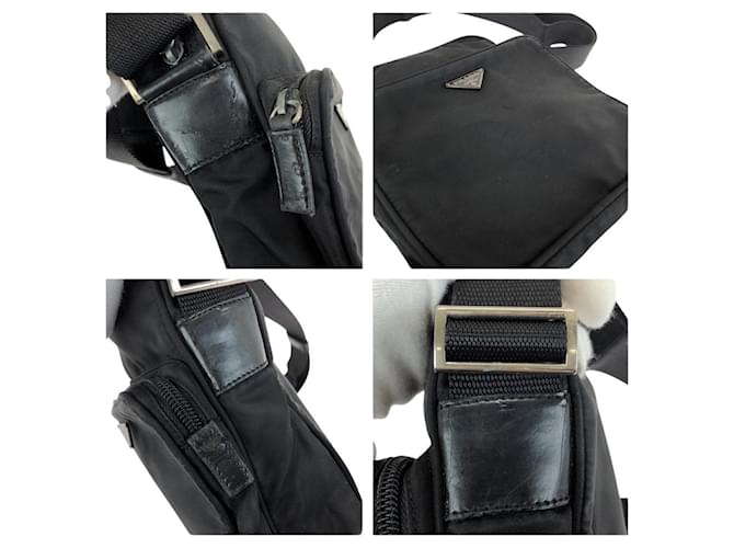 Borsa a tracolla Prada Nylon Tessuto Triangle Logo Nero - vista 5
