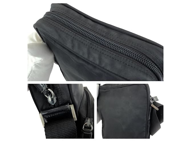 Borsa a tracolla Prada Nylon Tessuto Triangle Logo Nero - vista 6