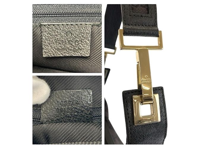 Borsa a tracolla Gucci GG Canvas e pelle Nero - vista 3