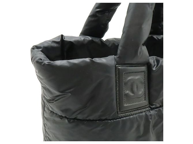 Chanel Coco Cocoon Small Tote Bag aus Nylon und Leder Schwarz - Ansicht 5