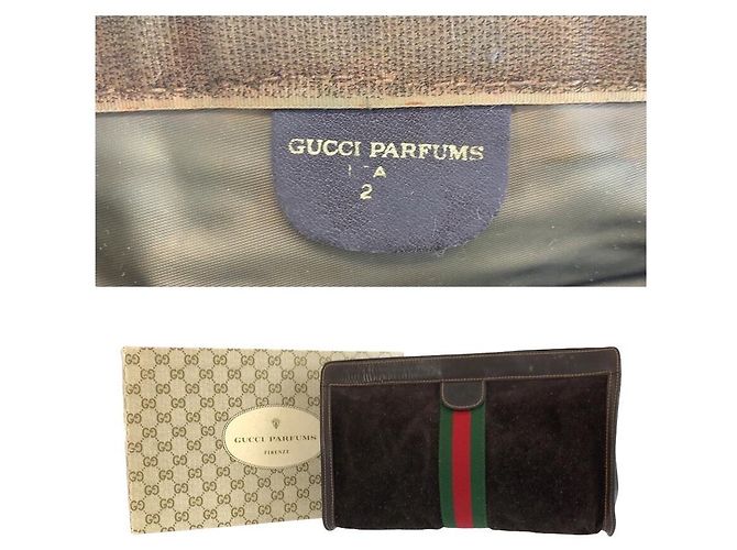 Pochette Gucci en daim vintage Marron - vue 3