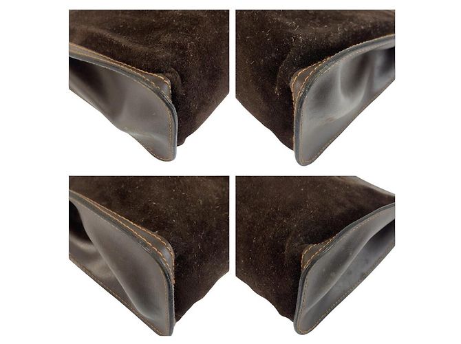 Pochette Gucci en daim vintage Marron - vue 4