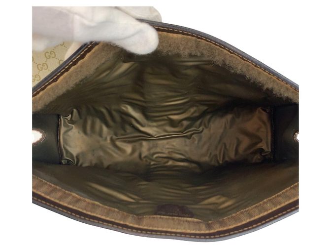 Pochette Gucci en daim vintage Marron - vue 8