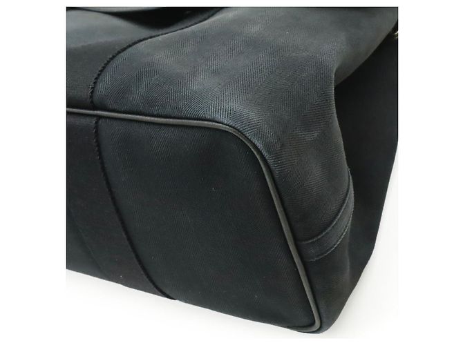 Hermès Bolsa Tote de lona e couro Hermes Valparaiso MM Preto - vista 3
