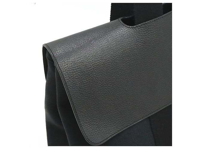 Hermès Bolsa Tote de lona e couro Hermes Valparaiso MM Preto - vista 5