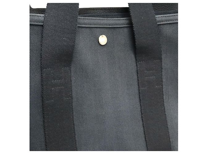 Hermès Bolsa Tote de lona e couro Hermes Valparaiso MM Preto - vista 6