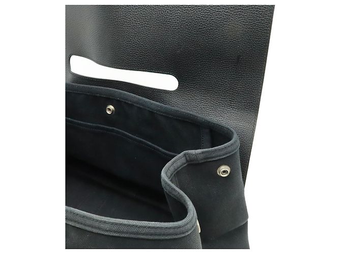 Hermès Bolsa Tote de lona e couro Hermes Valparaiso MM Preto - vista 8