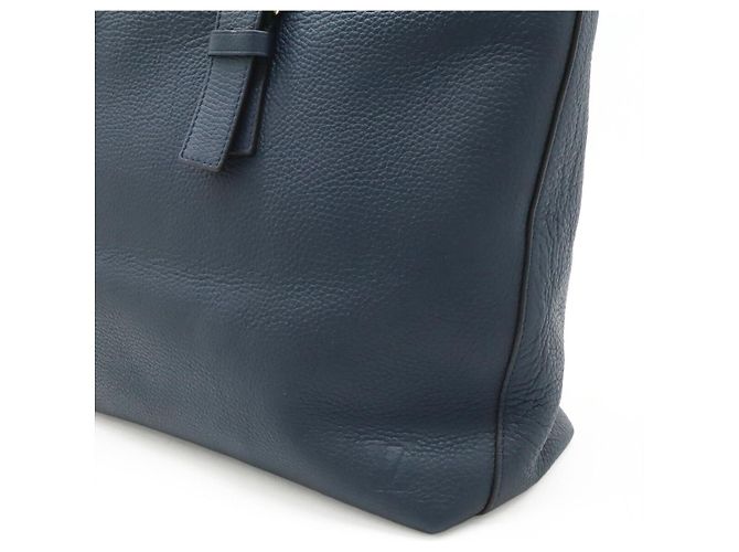 Borsa Tote in pelle Taurillon blu navy Louis Vuitton - vista 8