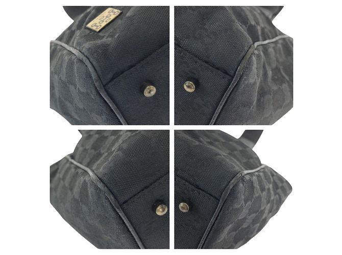Gucci GG Canvas Leder Tote Bag Schwarz - Ansicht 3