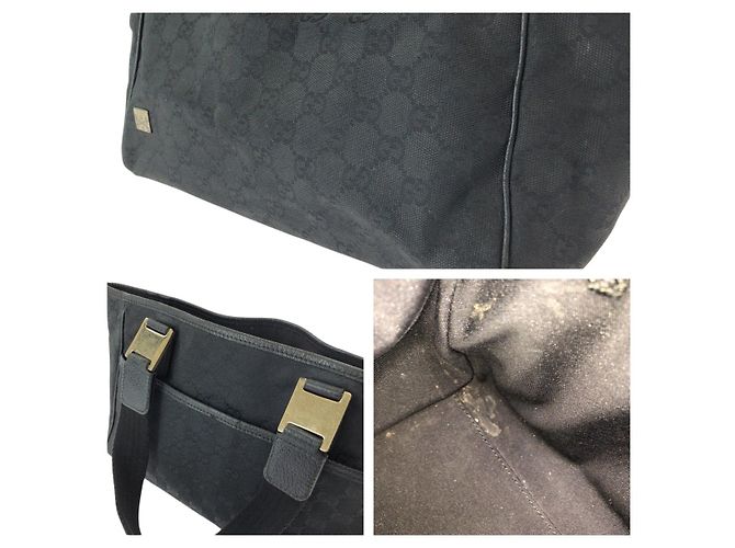 Gucci GG Canvas Leder Tote Bag Schwarz - Ansicht 6