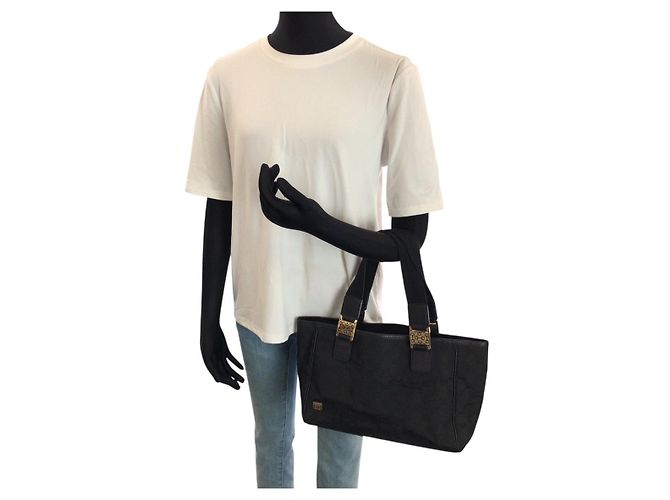 Gucci GG Canvas Leder Tote Bag Schwarz - Ansicht 7