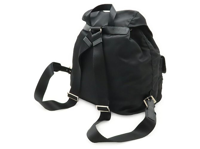 Prada Nylon Leather Triangle Logo Backpack Black - view 2