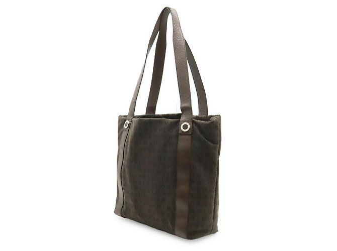 Bulgari Borsa Tote Bvlgari Canvas Leather Logo Mania Marrone - vista 2