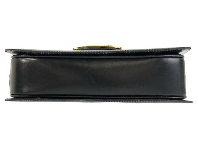 Céline Celine Vintage Leather Schultertasche Pochette Schwarz - Ansicht 10