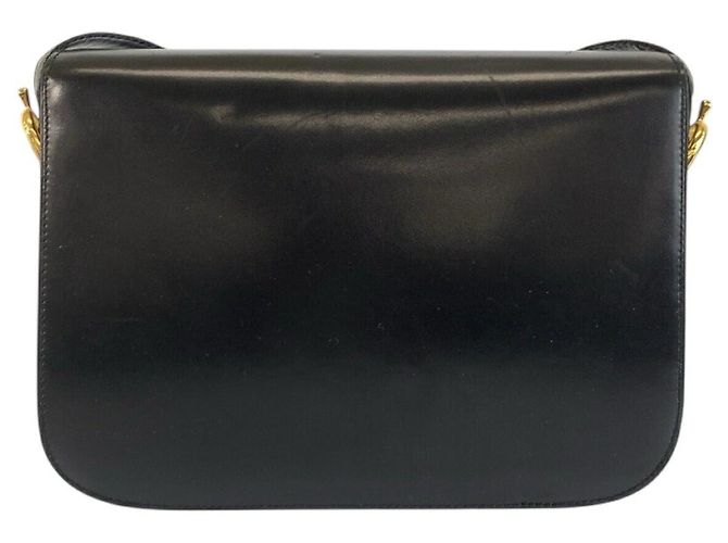 Céline Celine Vintage Leather Schultertasche Pochette Schwarz - Ansicht 2