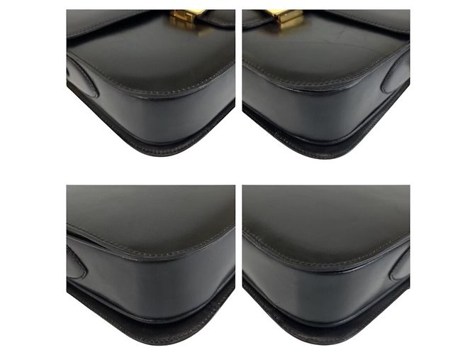 Céline Celine Vintage Leather Schultertasche Pochette Schwarz - Ansicht 3