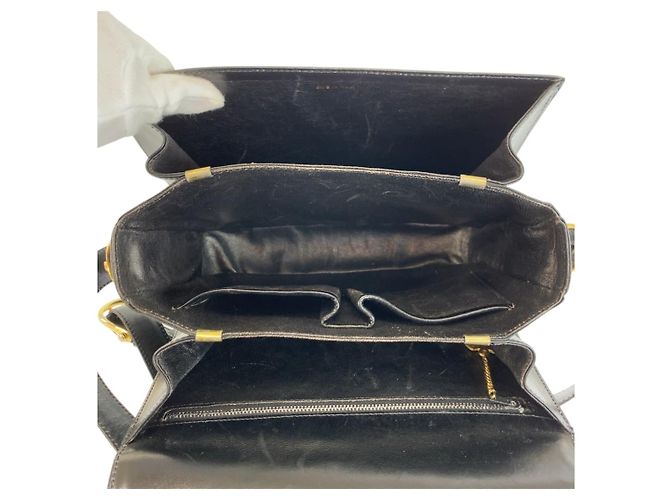 Céline Celine Vintage Leather Schultertasche Pochette Schwarz - Ansicht 9