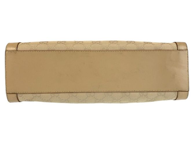 Borsa a tracolla Gucci in tela GG beige e pelle Marrone - vista 10