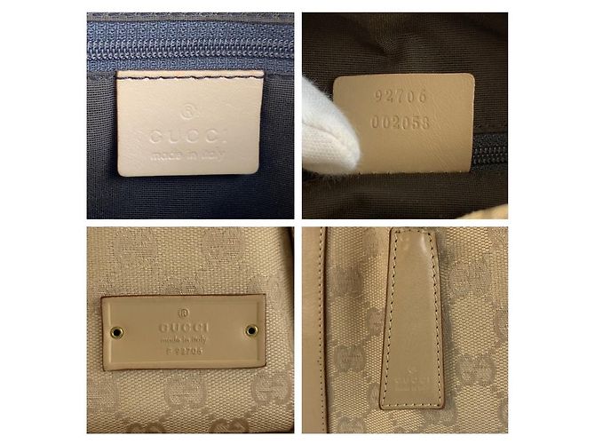 Borsa a tracolla Gucci in tela GG beige e pelle Marrone - vista 3