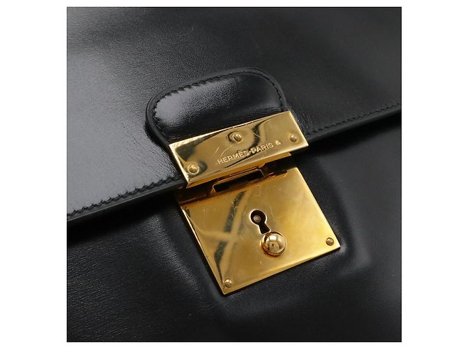 Hermès Clutch Hermes Box Calf Kirius Nero - vista 4