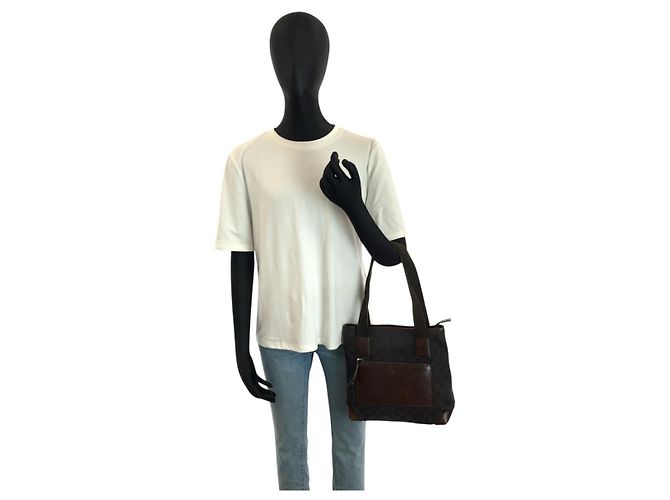 Borsa Tote Gucci in tela GG marrone e pelle - vista 7
