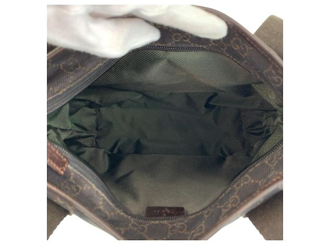 Borsa Tote Gucci in tela GG marrone e pelle - vista 9