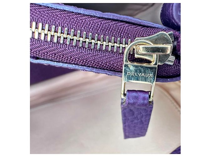 Borsa a sella Le Mutin Delvaux in pelle di vitello viola Porpora - vista 10