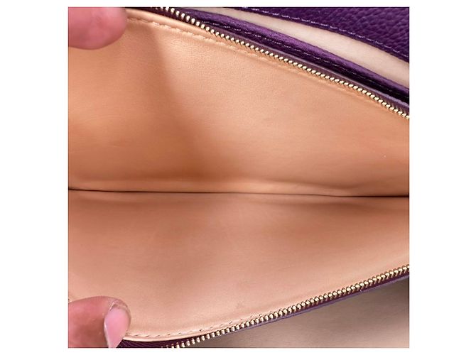 Borsa a sella Le Mutin Delvaux in pelle di vitello viola Porpora - vista 13