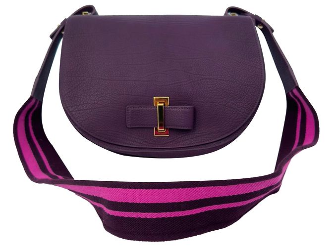 Borsa a sella Le Mutin Delvaux in pelle di vitello viola Porpora - vista 2