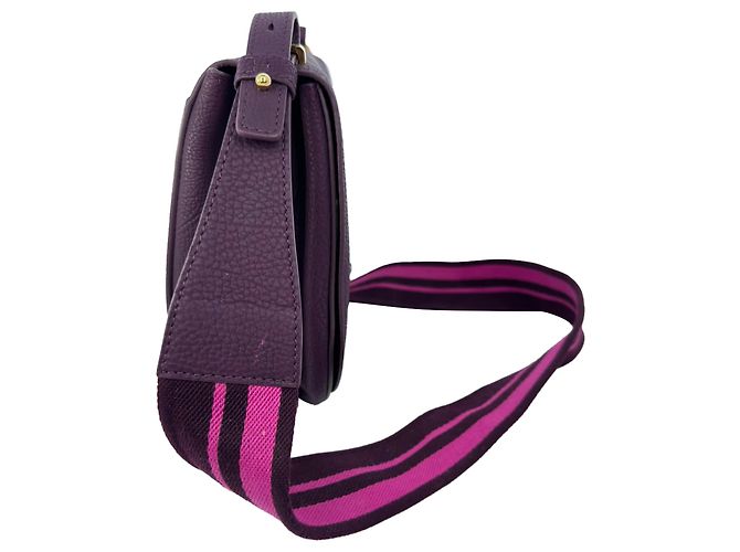 Borsa a sella Le Mutin Delvaux in pelle di vitello viola Porpora - vista 4