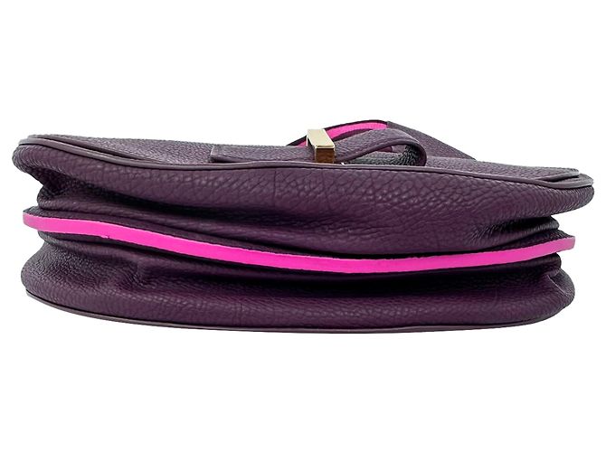 Borsa a sella Le Mutin Delvaux in pelle di vitello viola Porpora - vista 6