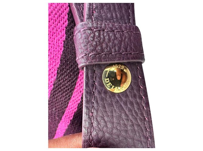 Borsa a sella Le Mutin Delvaux in pelle di vitello viola Porpora - vista 7