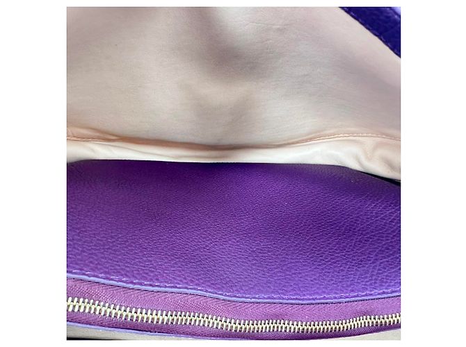 Borsa a sella Le Mutin Delvaux in pelle di vitello viola Porpora - vista 8
