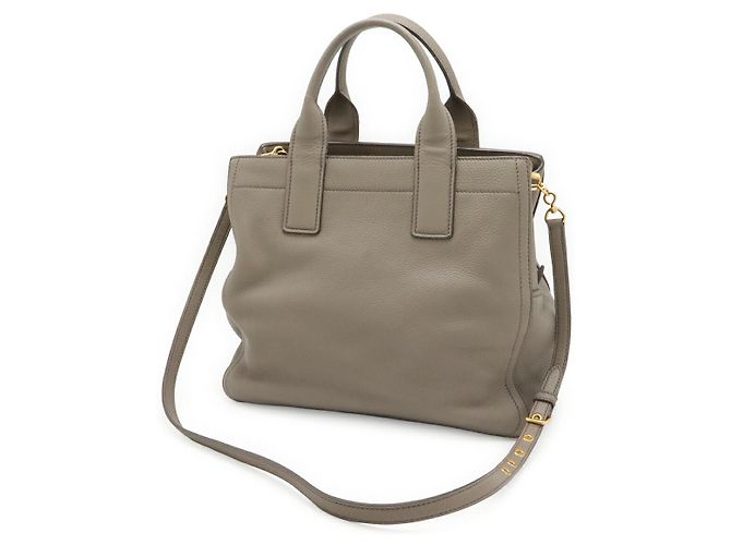 Miu Miu Vitello Carib Leder 2WAY Tote Bag Grau - Ansicht 2