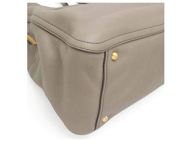 Miu Miu Vitello Carib Leder 2WAY Tote Bag Grau - Ansicht 3