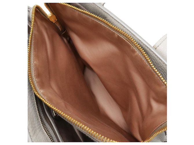 Miu Miu Vitello Carib Leder 2WAY Tote Bag Grau - Ansicht 9