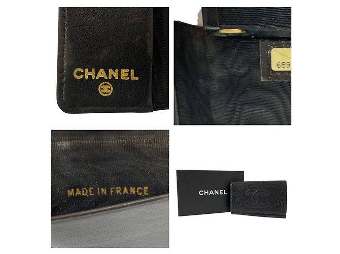 Chanel Leder Coco Mark Schlüsselcase Schwarz - Ansicht 3