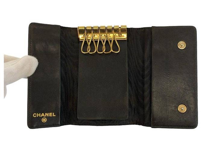 Chanel Leder Coco Mark Schlüsselcase Schwarz - Ansicht 4
