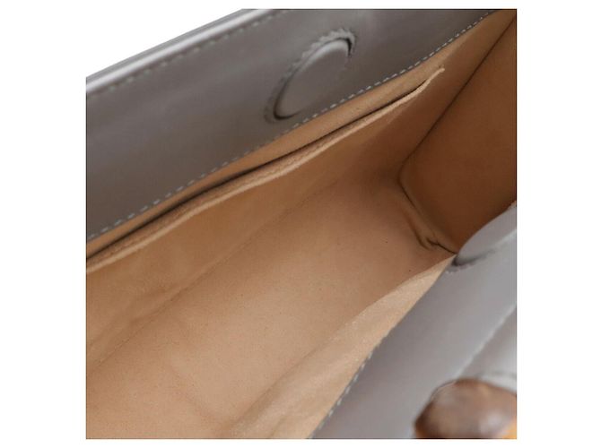 Borsa a mano Gucci Bamboo Leather 2WAY Grigio - vista 7